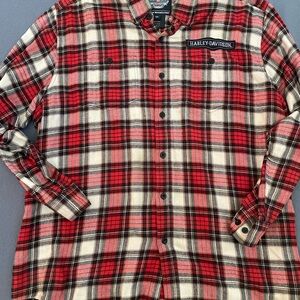 Harley-Davidson Red Plaid Men's Shirt